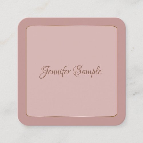 Modern Elegant Handwritten Script Luxury Rounded Square Business Card