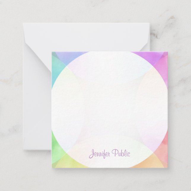 Modern Elegant Handwritten Script Monogram Note Card (Front)
