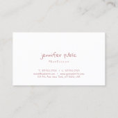 Modern Elegant Handwritten Script Simple Template Business Card (Back)