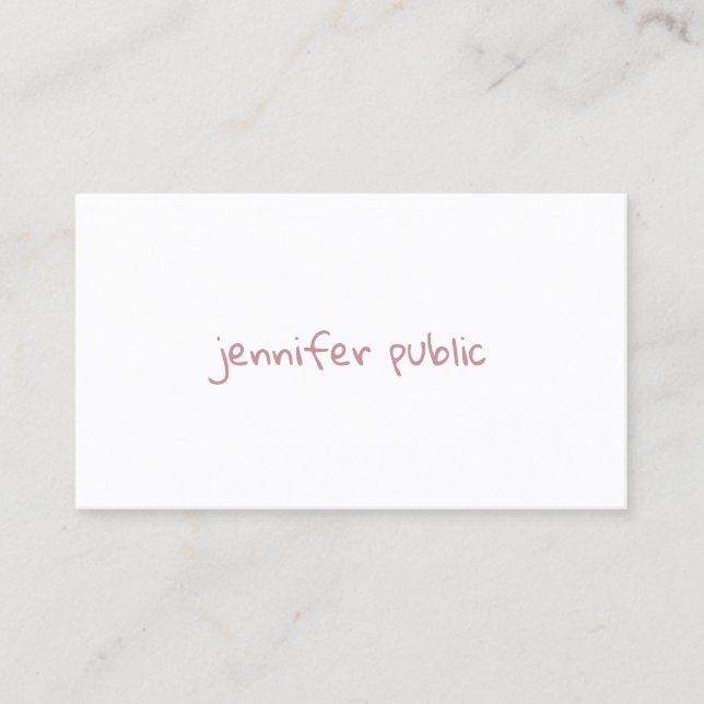 Modern Elegant Handwritten Script Simple Template Business Card (Front)