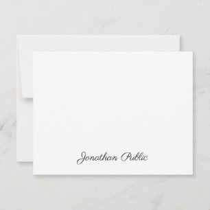 Modern Elegant Handwritten Script Text Clean Flat Note Card