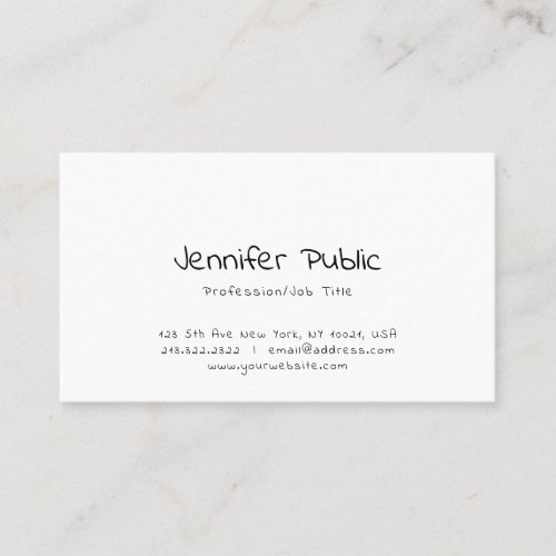 Modern Elegant Handwritten Simple Professional Business Card