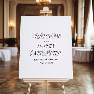 Modern Elegant Happily Ever After Welcome Wedding  Foam Board