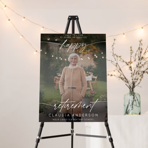 Modern Elegant Happy Retirement Script Photo