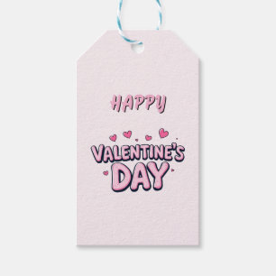Modern Elegant Happy Valentine's Day Pink Hearts Gift Tags