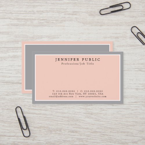 Modern Elegant Harmonic Colors Simple Plain Business Card
