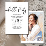Modern Elegant Hello Forty 40th Photo Birthday Invitation<br><div class="desc">Modern Elegant Hello Forty 40th Photo Birthday Invitation</div>