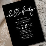 Modern Elegant Hello Forty 40th Photo Birthday Invitation<br><div class="desc">Modern Elegant Hello Forty 40th Photo Birthday Invitation</div>
