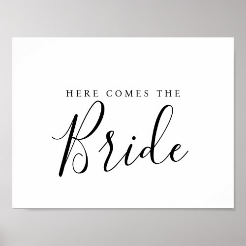 Modern Elegant here comes the bride Poster