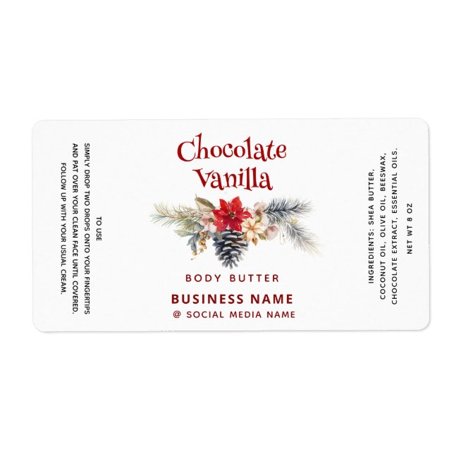 Modern elegant Holiday business  product Label (Front)