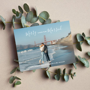 Modern Elegant Holiday Save The Date Postcard