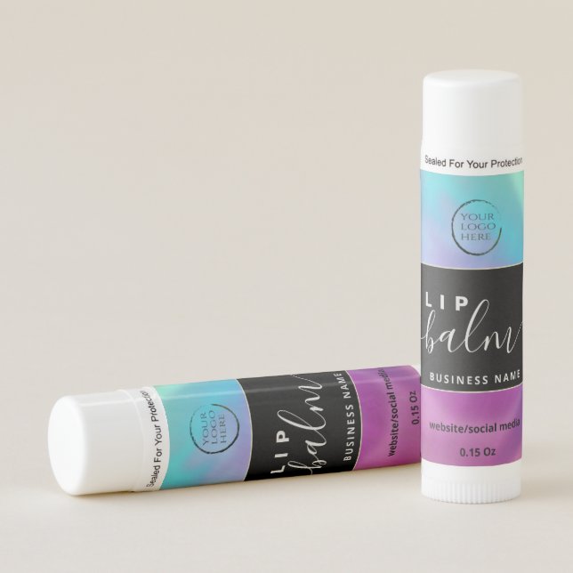 Modern elegant holograph script LOGO Lip Balm (Front)