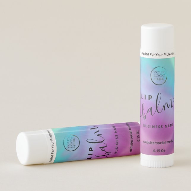 Modern elegant holograph script LOGO Lip Balm (Front)
