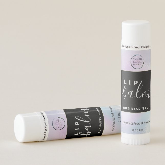 Modern elegant holograph script LOGO Lip Balm (Front)