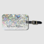 Modern Elegant Holographic Glitter Custom Girly  Luggage Tag