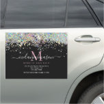 Modern Elegant Holographic Glitter Stylish Black Car Magnet at Zazzle