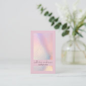 Modern Elegant Holographic Iridescent Color Block Business Card (Standing Front)