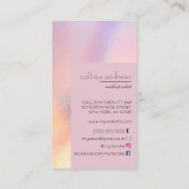 Modern Elegant Holographic Iridescent Color Block Business Card (Back)