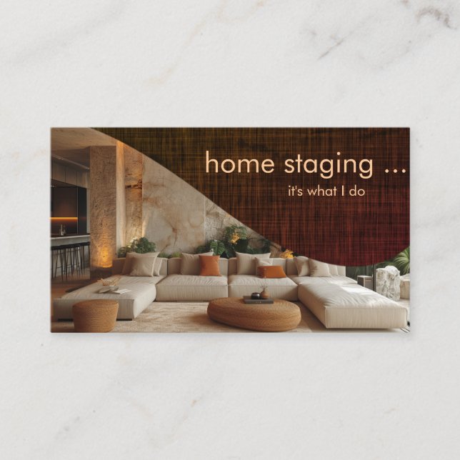Modern Elegant Home Staging Business Card (Front)