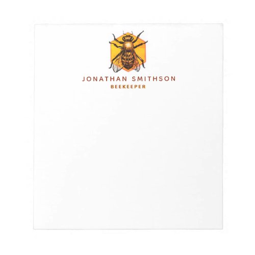 Modern  Elegant Honey Bee Personalized Beekeeper Notepad