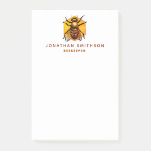 Modern & Elegant Honey Bee Personalized Beekeeper Post-it Notes