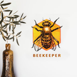  Modern & Elegant Honey Bee Personalized Beekeeper Wall Decal