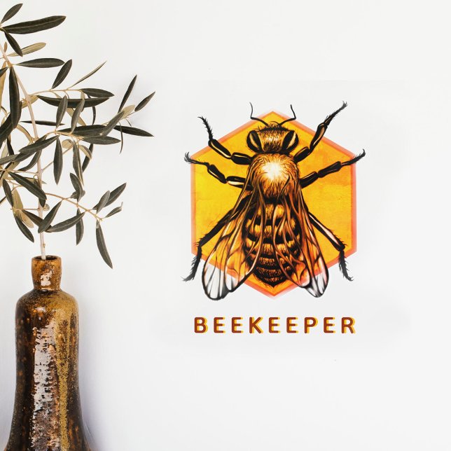  Modern & Elegant Honey Bee Personalized Beekeeper Wall Decal (Creator Uploaded)