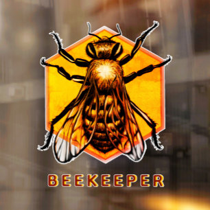 Modern & Elegant Honey Bee Personalized Beekeeper Window Cling
