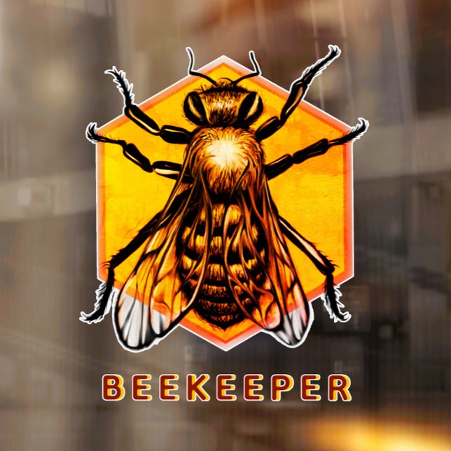  Modern & Elegant Honey Bee Personalized Beekeeper Window Cling (Creator Uploaded)