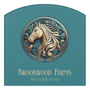 Modern Elegant Horse Farm Custom Barn Sign