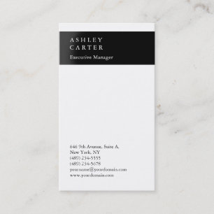 Modern elegant impressive black white plain business card