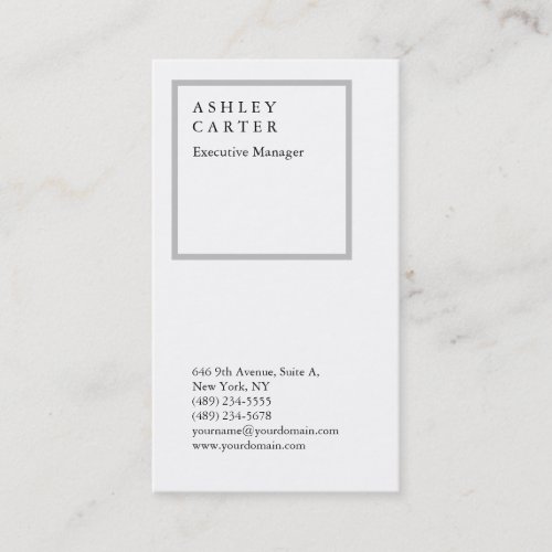 Modern elegant impressive white professional business card