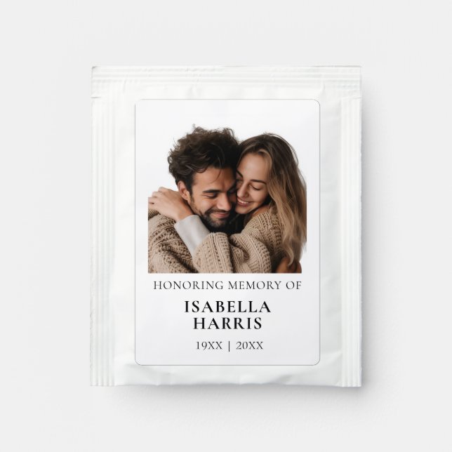 Modern Elegant In Loving Memory Design Tea Bag Drink Mix (Front)
