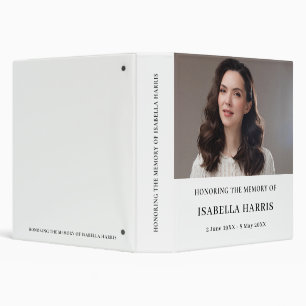 Modern Elegant In Loving Memory Photo Design 3 Ring Binder
