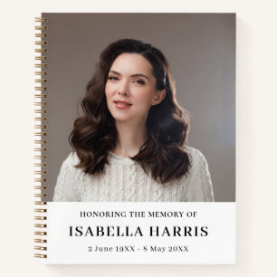 Modern Elegant In Loving Memory Photo Design Notebook