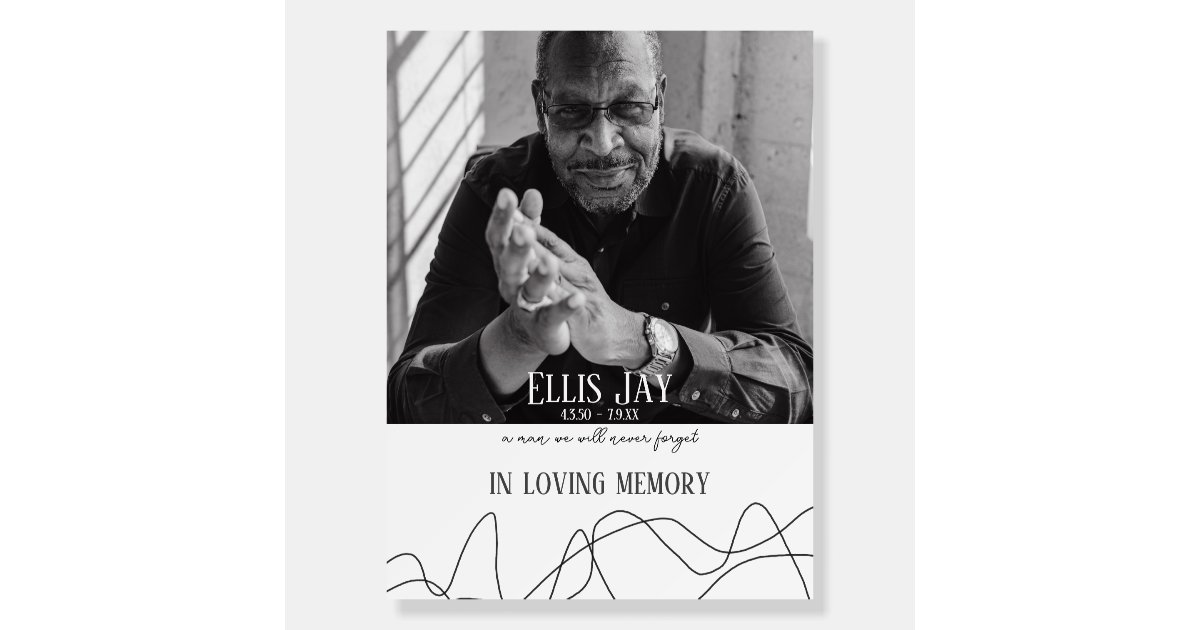 Modern | Elegant | In Loving Memory Photo Sign | Zazzle