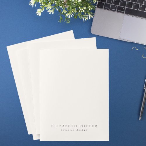 Modern Elegant Interior Design Ivory &amp; Gray Chic Pocket Folder
