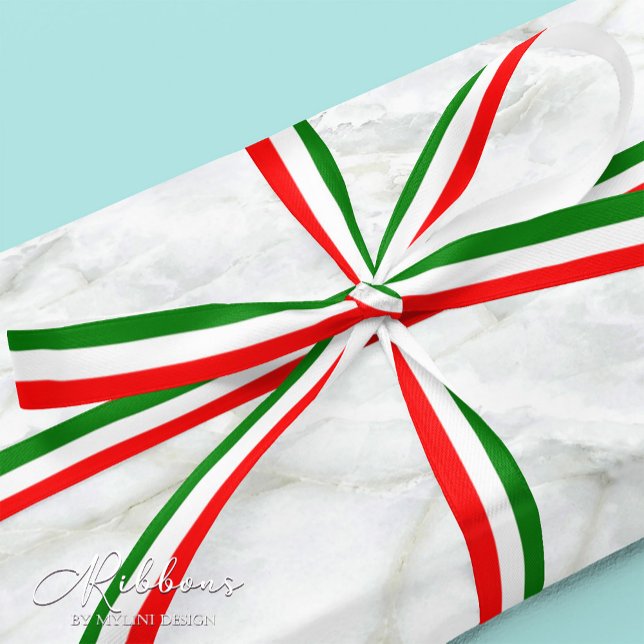 Modern Elegant Italian Flag Satin Ribbon (Creator Uploaded)