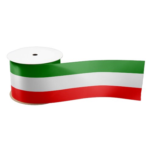 Modern Elegant Italian Flag Wide Satin Ribbon