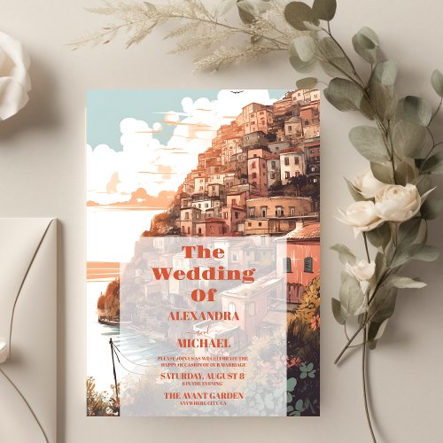 Modern Elegant Italy Destination Wedding Invitation