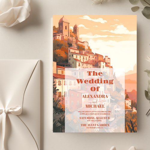 Modern Elegant Italy Destination Wedding Invitation