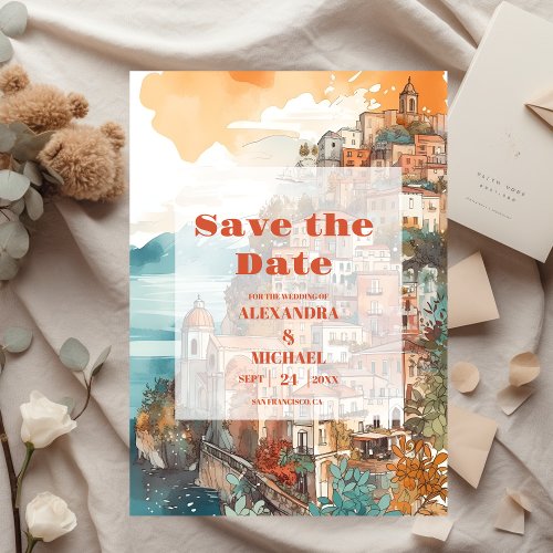 Modern Elegant Italy Destination Wedding Save The Date