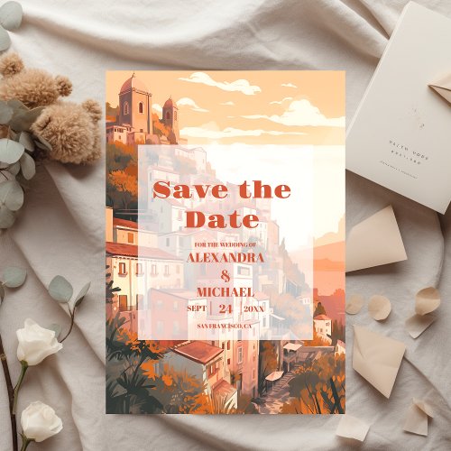 Modern Elegant Italy Destination Wedding Save The Date
