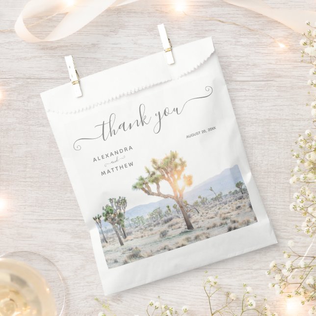 Modern Elegant  Joshua Tree Boho Wedding Favor Bag (Clipped)