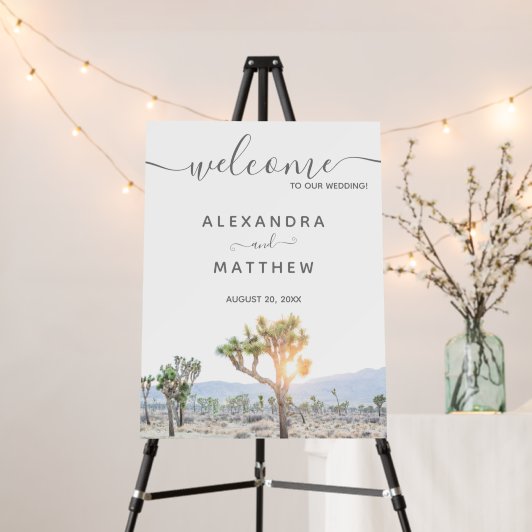 new boho wedding stationery suite: Joshua Tree welcome sign