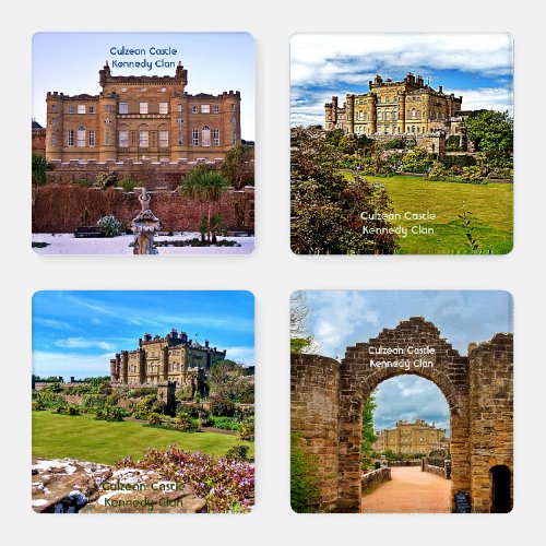 Modern Elegant Kennedy Clans Culzean Castle  Coaster Set