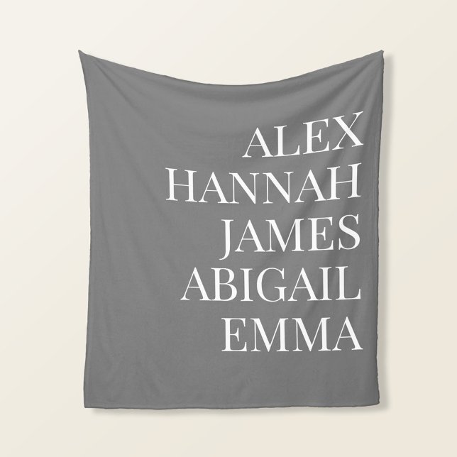 Modern Elegant Kids Names Personalized Family Fleece Blanket (Creator Uploaded)