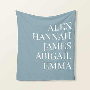 Modern Elegant Kids Names Personalized Family Fleece Blanket