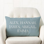 Modern Elegant Kids Names Personalized Family Lumbar Pillow<br><div class="desc">Create your own personalized family lumbar pillow. Features custom monogram names in elegant minimalist typography on blue color. Great gift idea for grandma featuring grandkids names.</div>