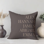 Modern Elegant Kids Names Personalized Family Throw Pillow<br><div class="desc">Modern Elegant Kids Names Personalized Family Throw Pillow.</div>